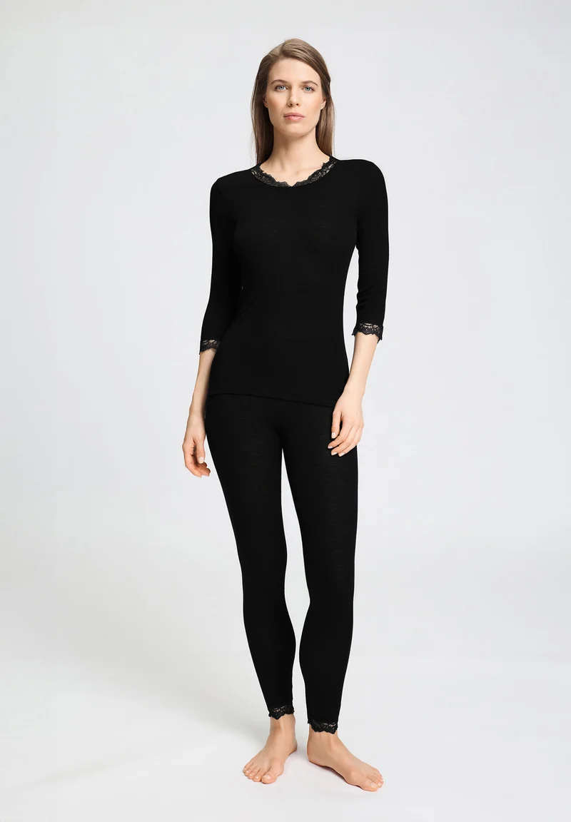 Woolen Lace Leggings | black 070771-070019