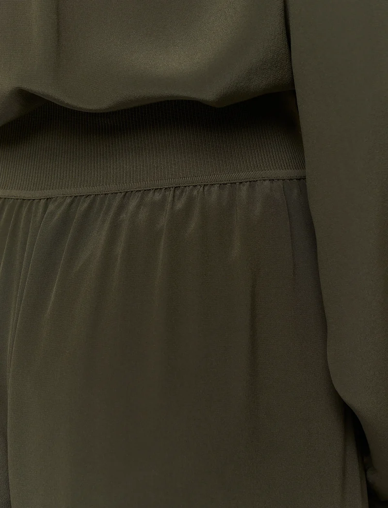 Rihani Crepe de Soie Trousers Palm Leaf