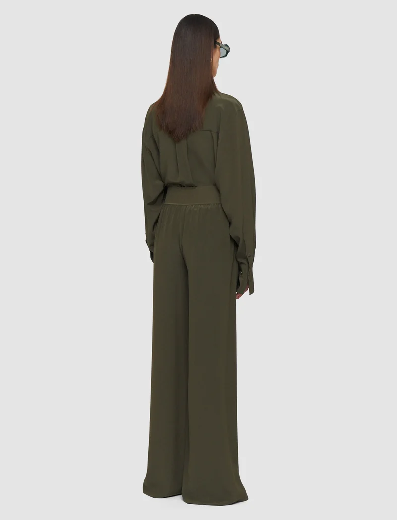 Rihani Crepe de Soie Trousers Palm Leaf