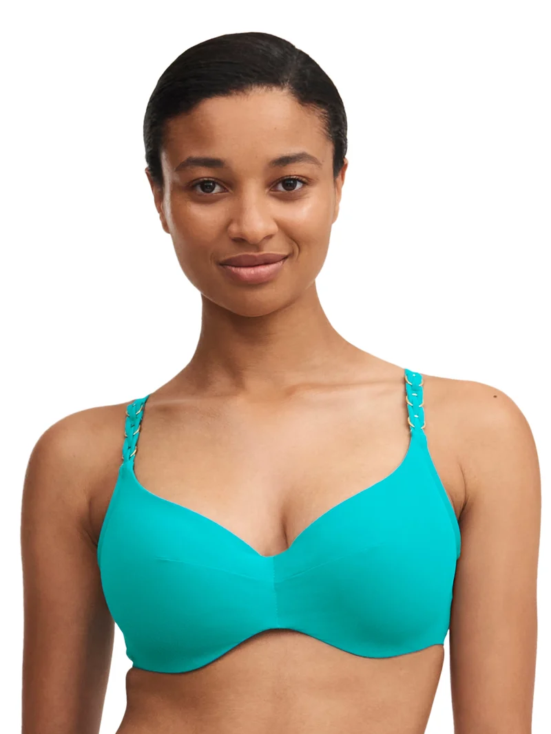 Chantelle Swimwear - Emblem-verdeckender Bügel-Bikini Seeblau