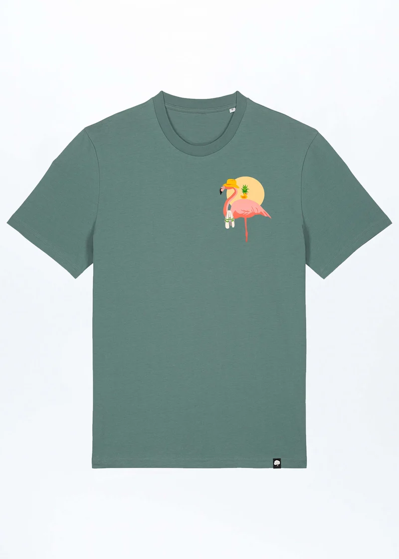 Flamingo Summer Basic T-Shirt aus Bio Baumwolle