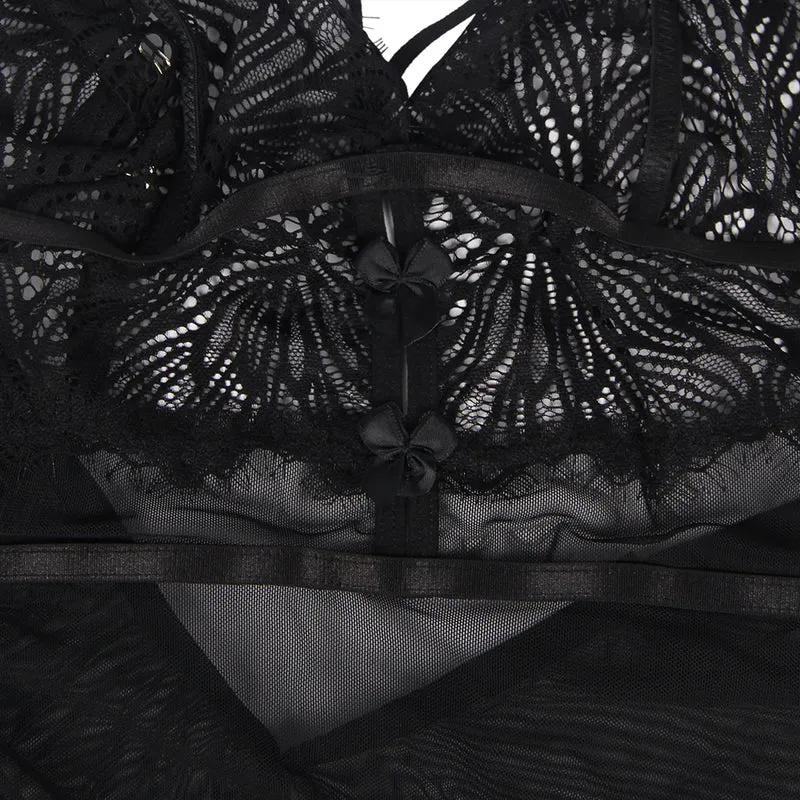 Sexy Black Lace Babydoll – Adjustable Shoulder Straps, Tight Fit, High-Quality Lingerie