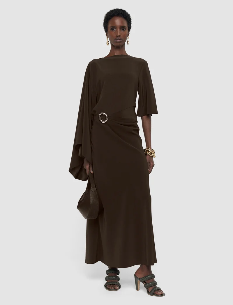 Joya Satin Twill Dress Cocoa