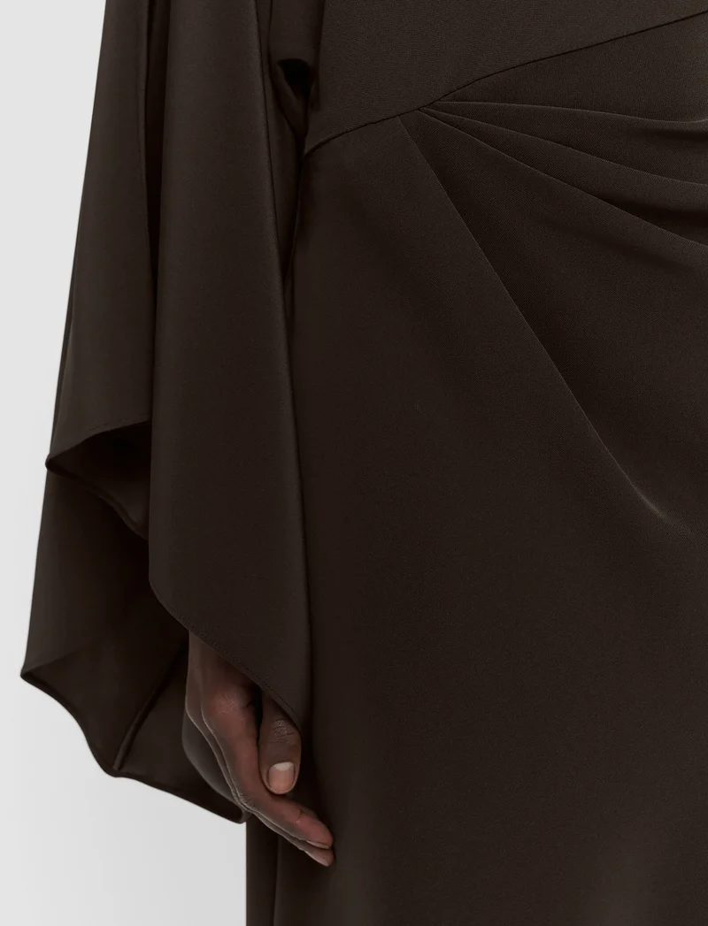 Joya Satin Twill Dress Cocoa