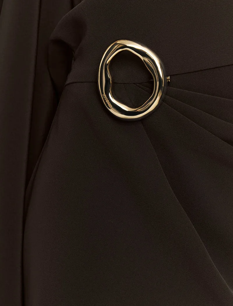 Joya Satin Twill Dress Cocoa