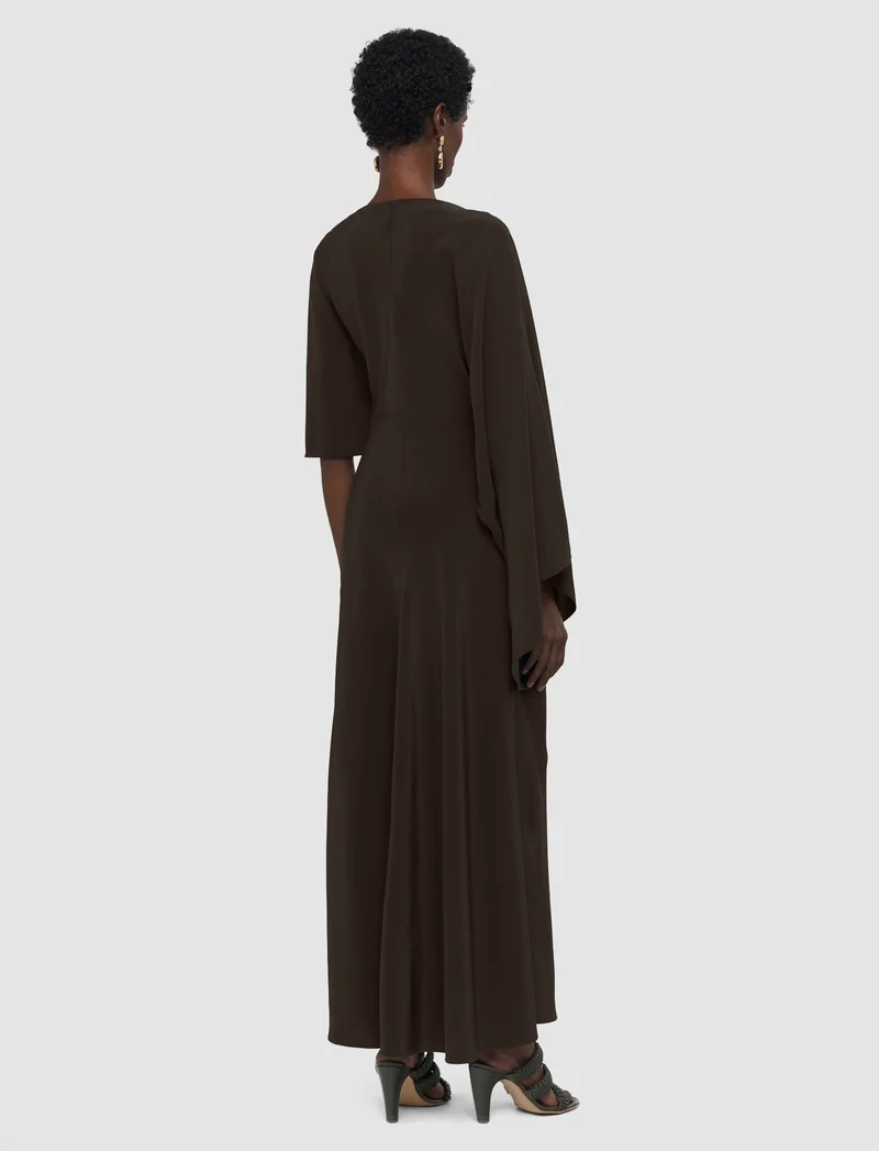 Joya Satin Twill Dress Cocoa