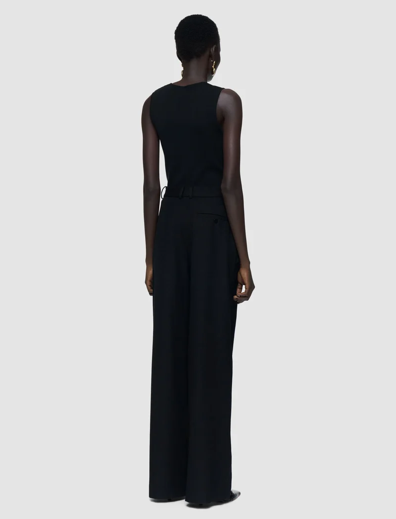 Yukio Gabardine Stretch Trousers Black