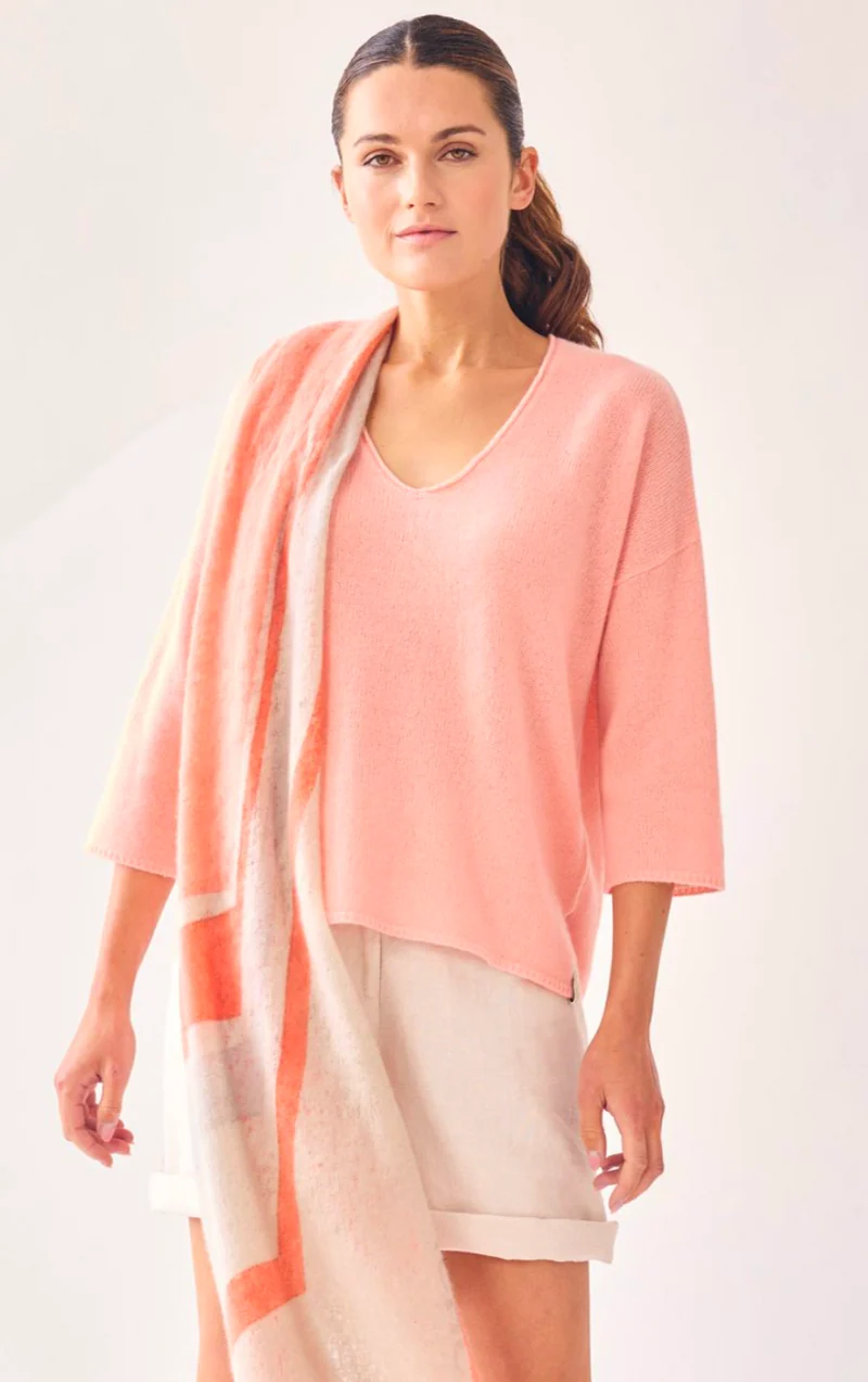 Peach V Neck CC62VL