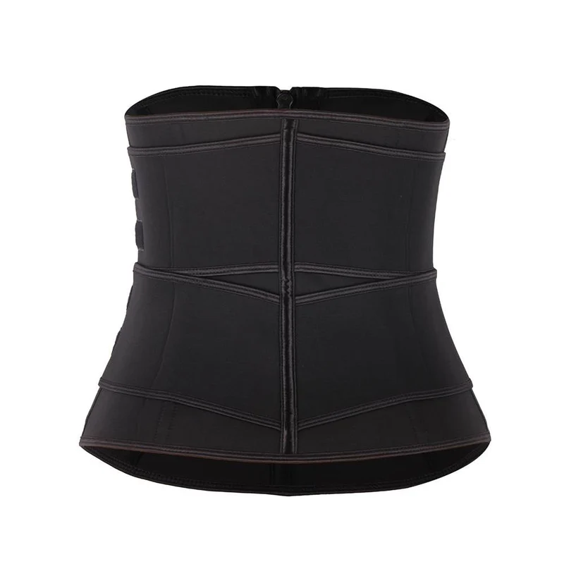 Schwarzer Neopren-Taillenformer – Reißverschluss & Klettverschluss, 9 Stahlstäbe