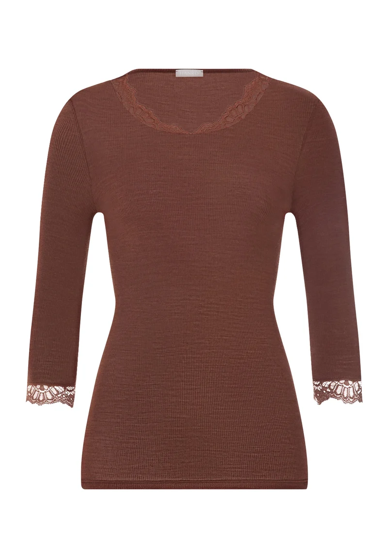 Woolen Lace 3/4 SLV Shirt | cinnamon 070769-072790