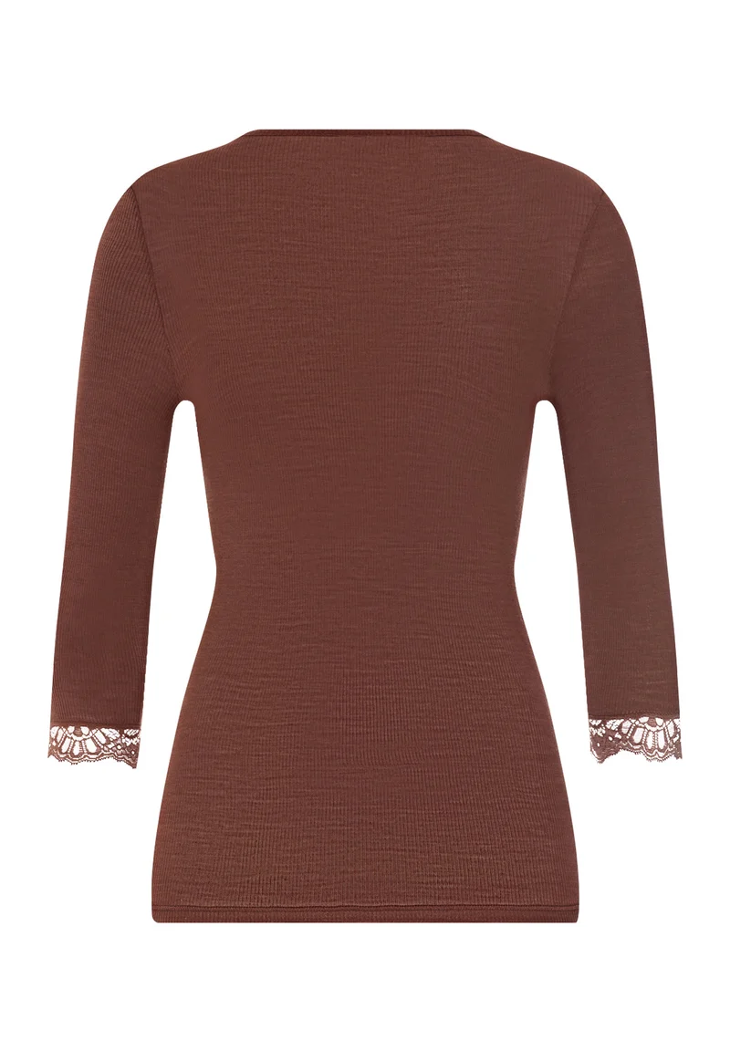 Woolen Lace 3/4 SLV Shirt | cinnamon 070769-072790