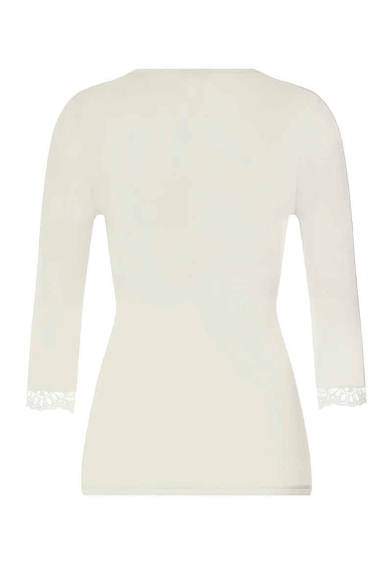 Woolen Lace 3/4 SLV Shirt | misty white 070769-072123