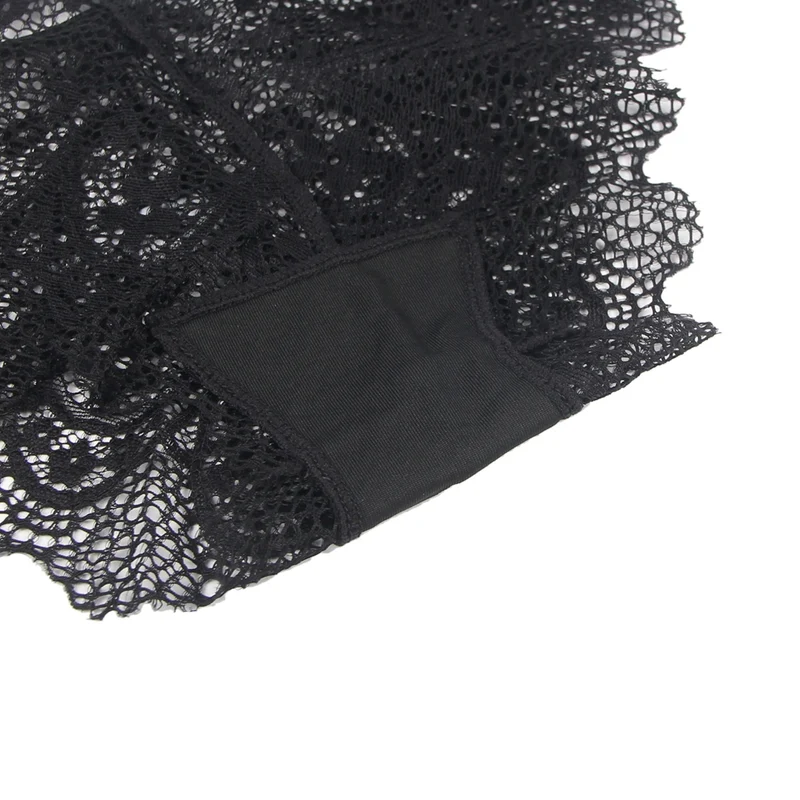 Sexy Schwarzes Spitzen Dessous Set 2-teilig Bralette, 95% Polyester, 5% Elastan