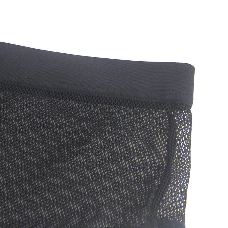 Sexy Schwarze Mesh Panty mit offenem Rücken, 88% Polyamid, 12% Elastan, transparent