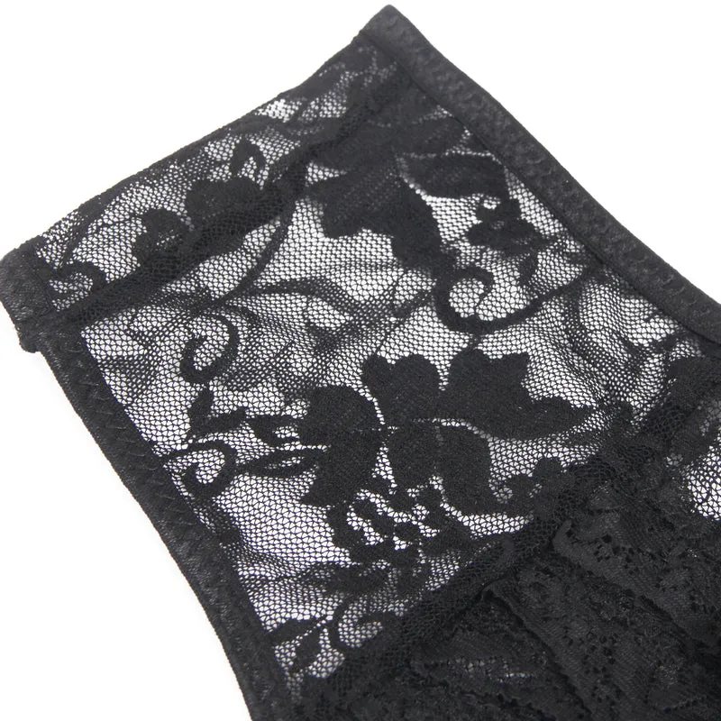 Sexy Schwarze Crotchless Spitze Panty, 88% Nylon, 12% Spandex – verführerisch & dehnbar