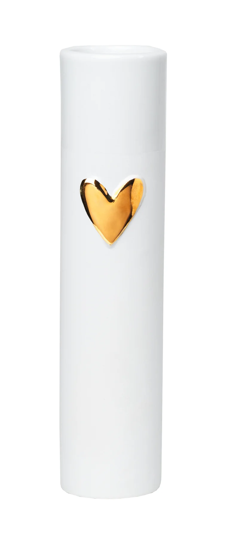 LIVING Vase Herz gold Dia 5,5cm H 17cm,