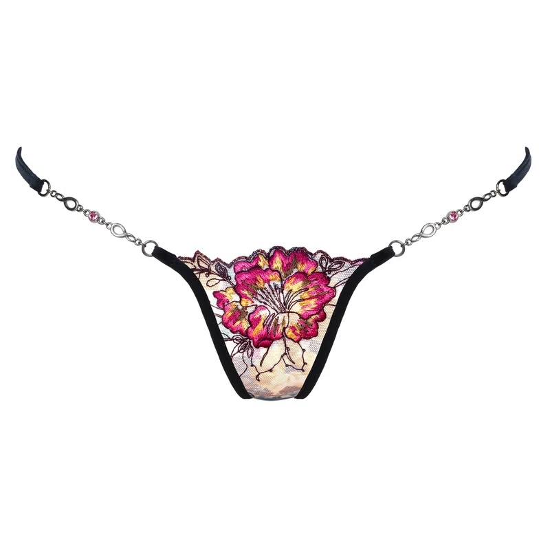 In Heaven - Black - Mini G-String mit Schmuck