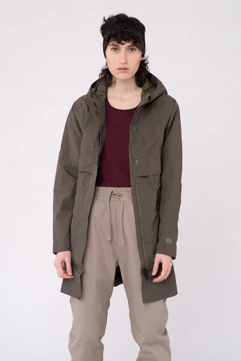 Lange Regenjacke aus recyceltem Polyester