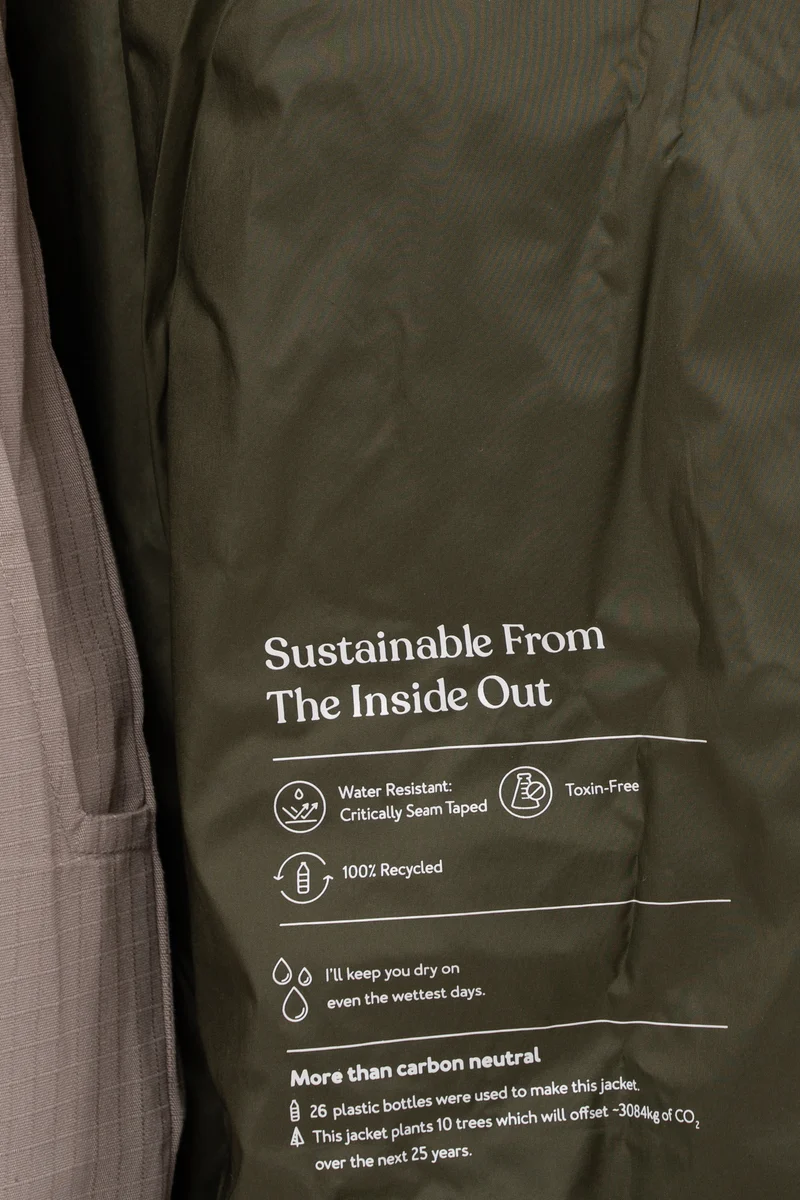 Lange Regenjacke aus recyceltem Polyester