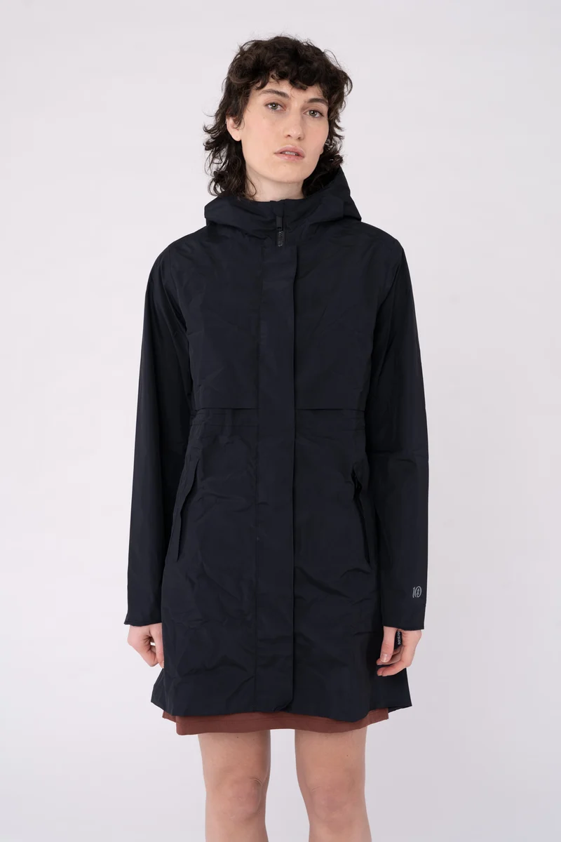 Lange Regenjacke aus recyceltem Polyester
