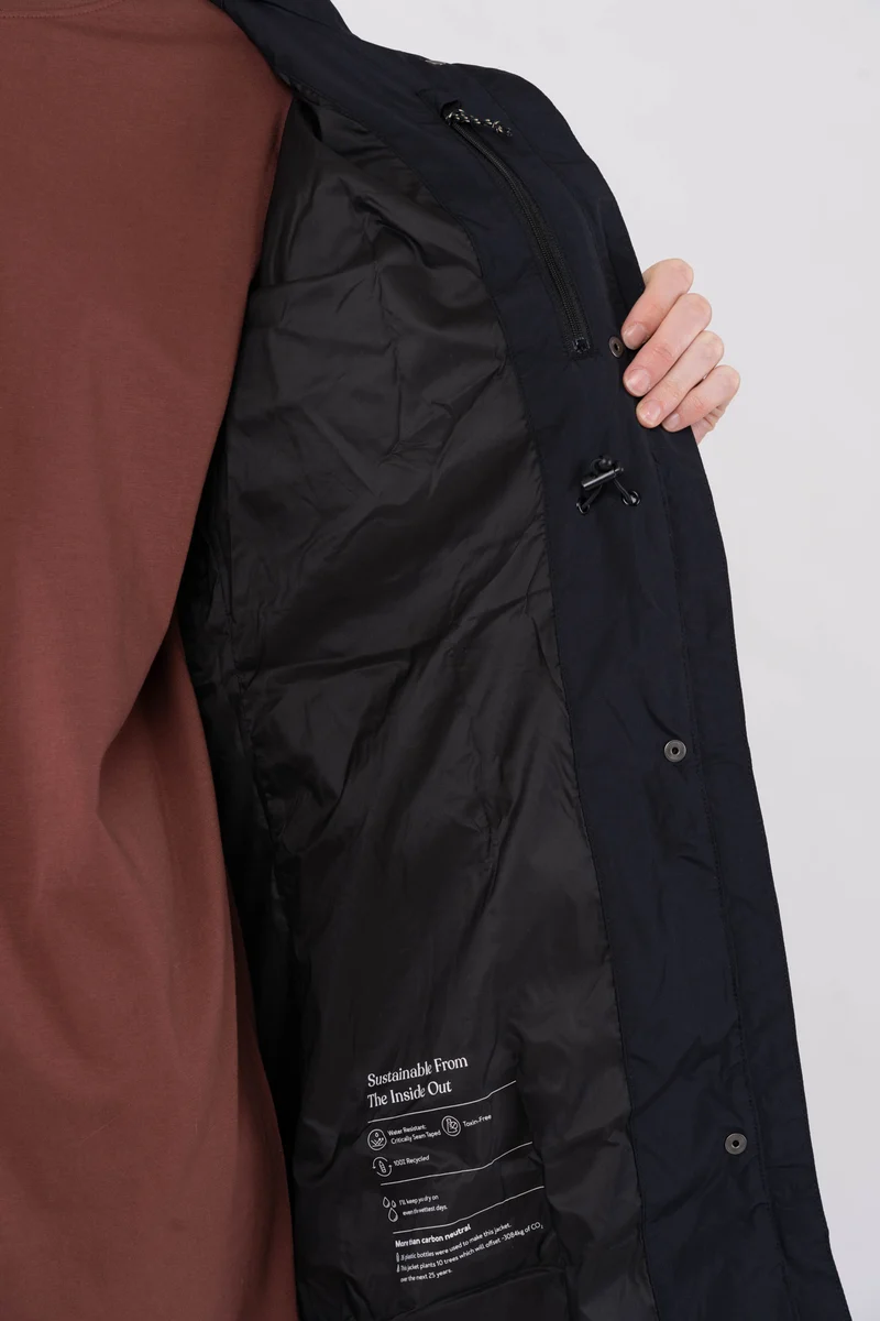Lange Regenjacke aus recyceltem Polyester