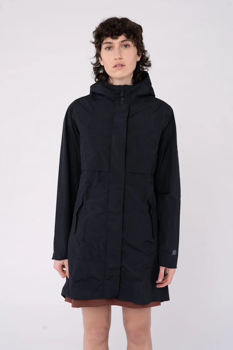 Lange Regenjacke aus recyceltem Polyester