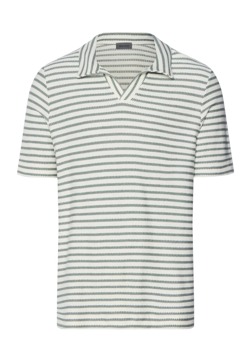 Travelwear S/SLV Shirt V-Neck | studio green stripes 075865-073114