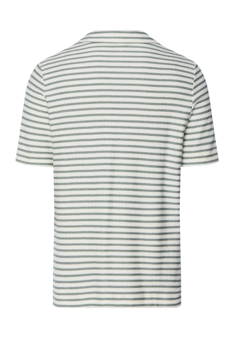 Travelwear S/SLV Shirt V-Neck | studio green stripes 075865-073114