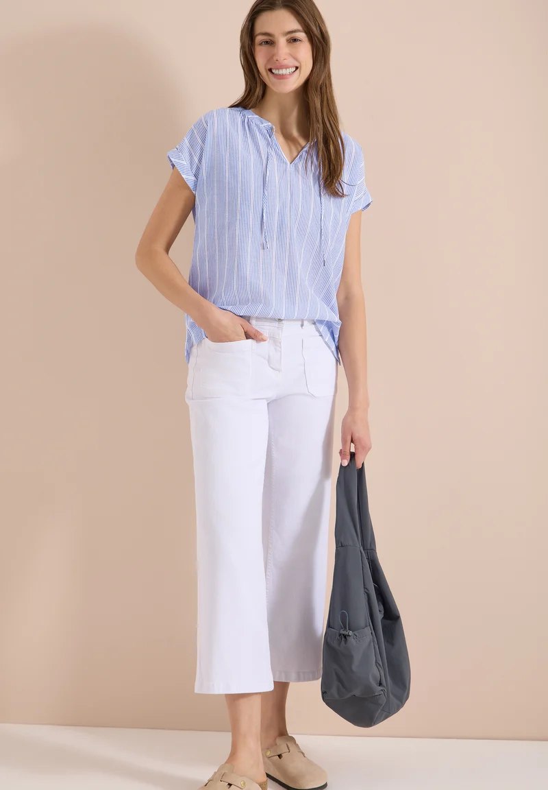 Dropped Shoulder Bluse mit Struktur