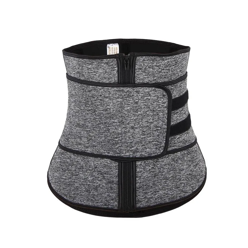 Taillenformer aus silber-schwarzem Neopren – Einzelgürtel, 9 Stäbe
