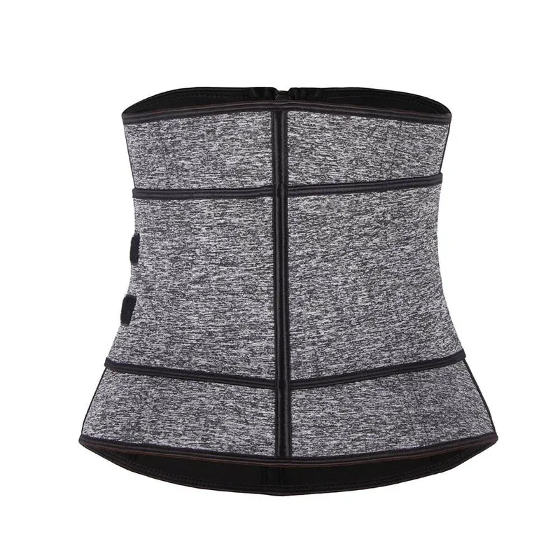 Taillenformer aus silber-schwarzem Neopren – Einzelgürtel, 9 Stäbe