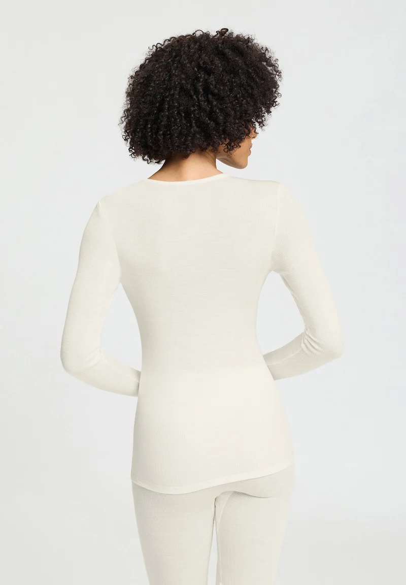 Woolen Lace L/SLV Shirt | misty white 070768-072123