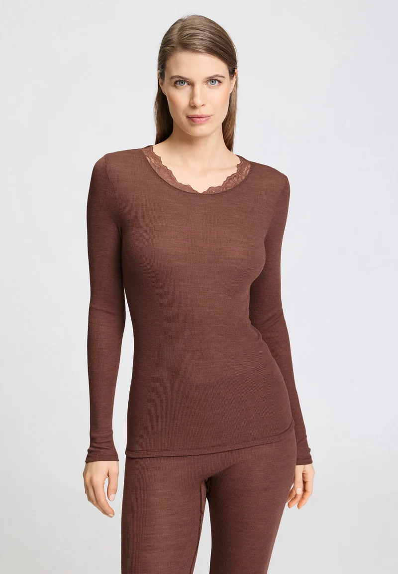 Woolen Lace L/SLV Shirt | cinnamon 070768-072790