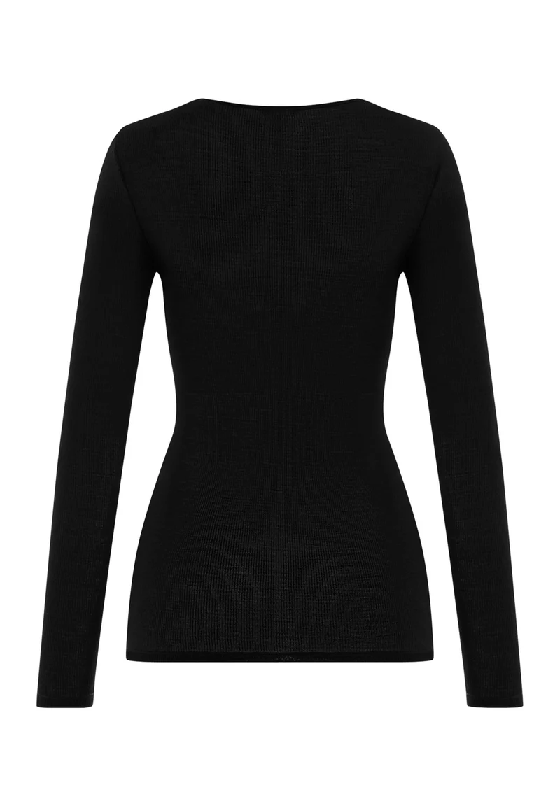 Woolen Lace L/SLV Shirt | black 070768-070019