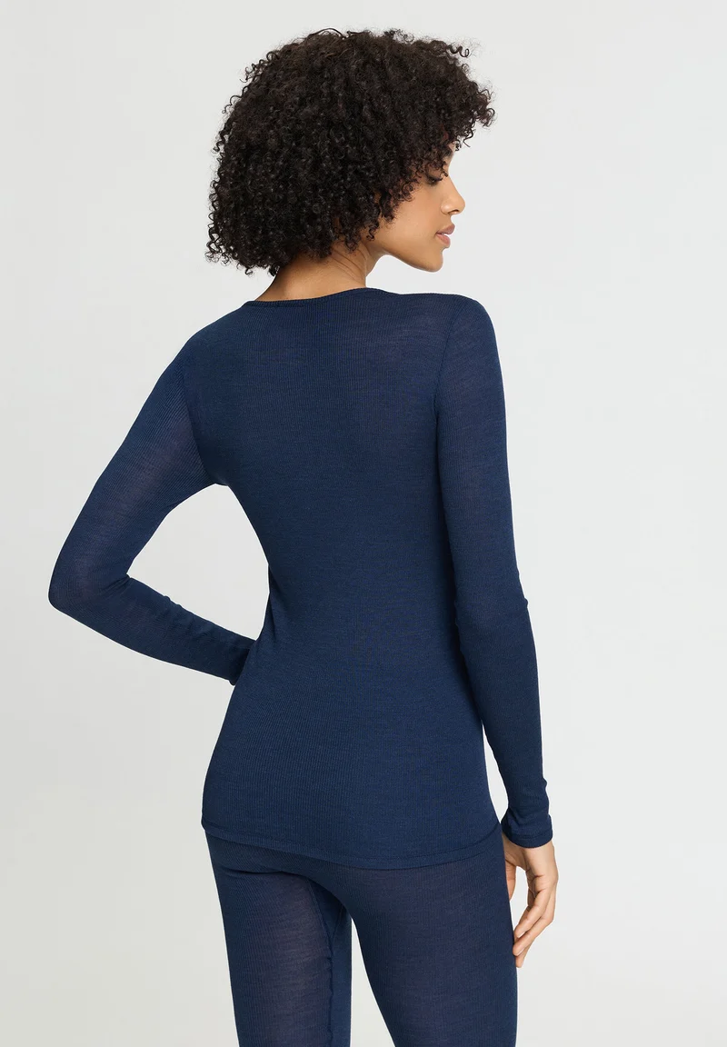 Woolen Lace L/SLV Shirt | deep navy 070768-071610
