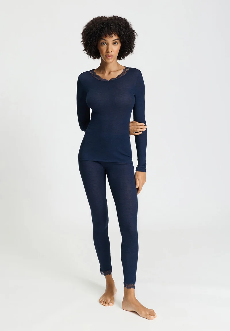 Woolen Lace L/SLV Shirt | deep navy 070768-071610