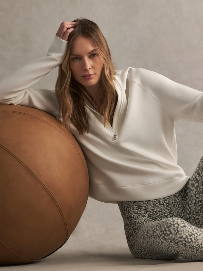 Karo Half Zip Midlayer White