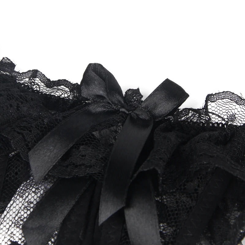 Sexy Schwarze Open-Crotch Spitze Panty, 88% Nylon, 12% Spandex, verführerisch