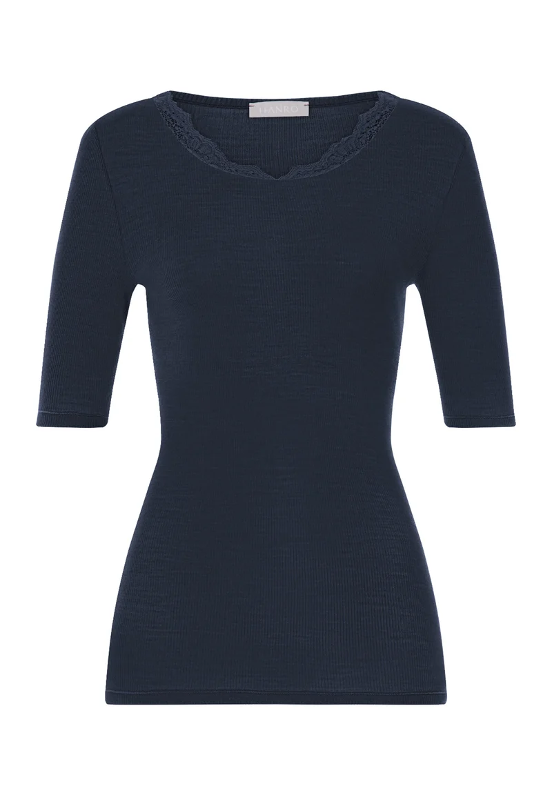 Woolen Lace S/SLV Shirt | deep navy 070767-071610