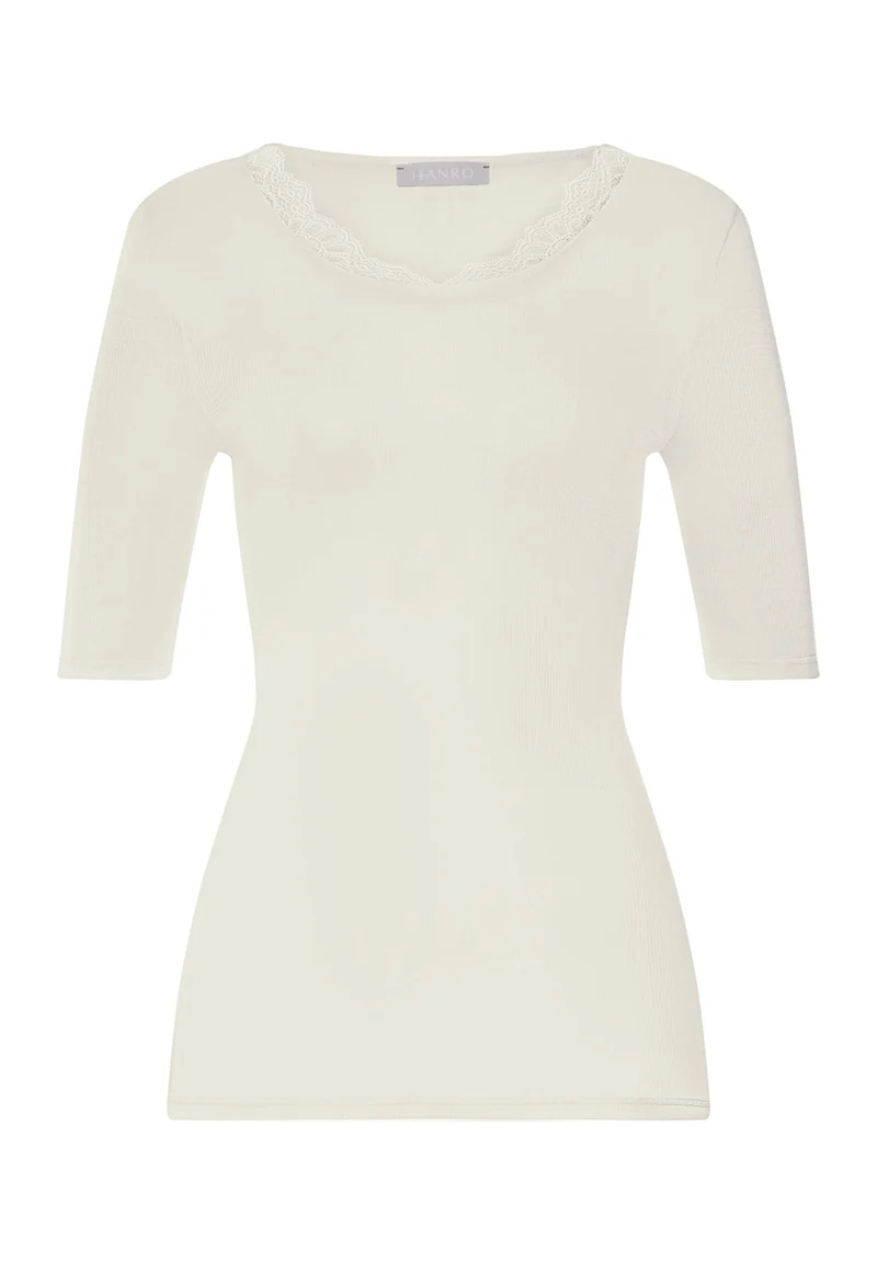 Woolen Lace S/SLV Shirt | misty white 070767-072123