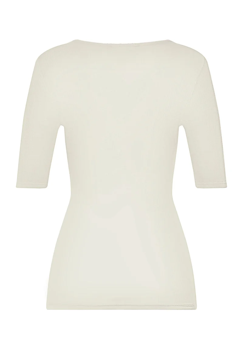 Woolen Lace S/SLV Shirt | misty white 070767-072123