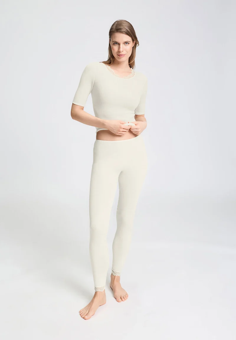 Woolen Lace S/SLV Shirt | misty white 070767-072123