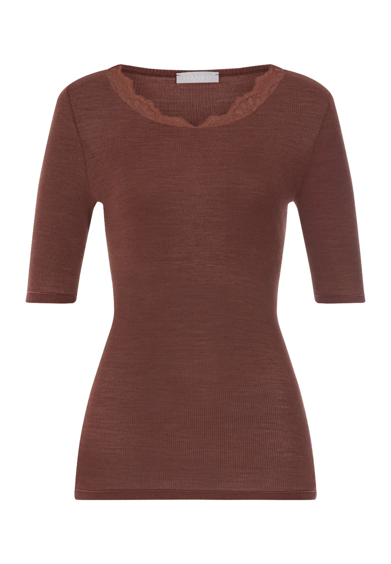 Woolen Lace S/SLV Shirt | cinnamon 070767-072790