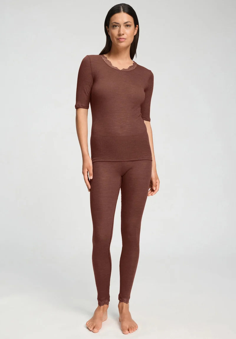 Woolen Lace S/SLV Shirt | cinnamon 070767-072790