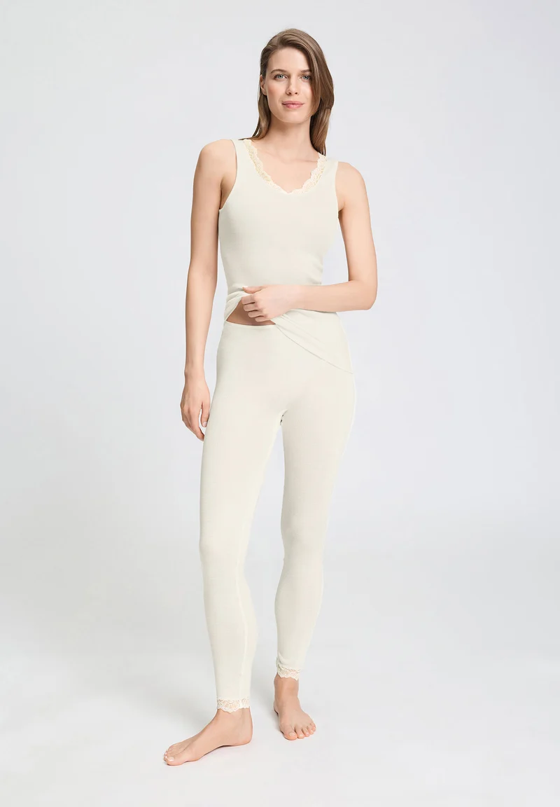 Woolen Lace Tank Top | misty white 070766-072123