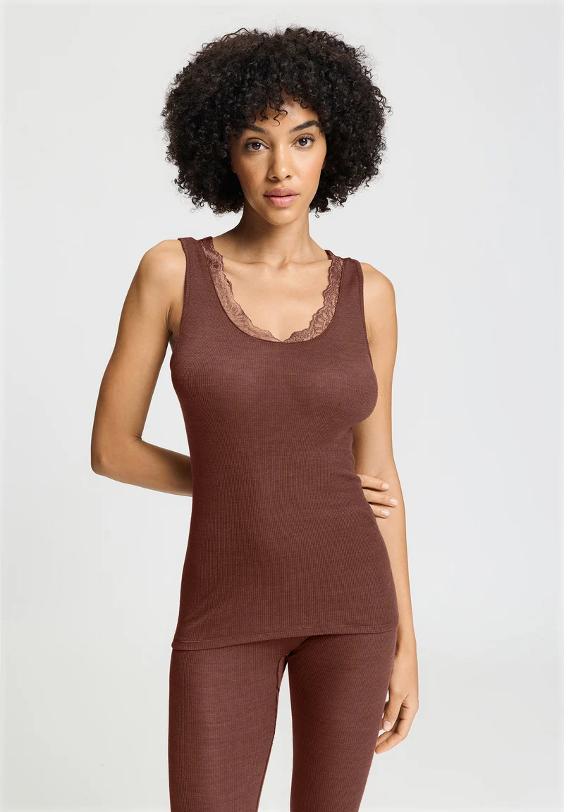 Woolen Lace Tank Top | cinnamon 070766-072790