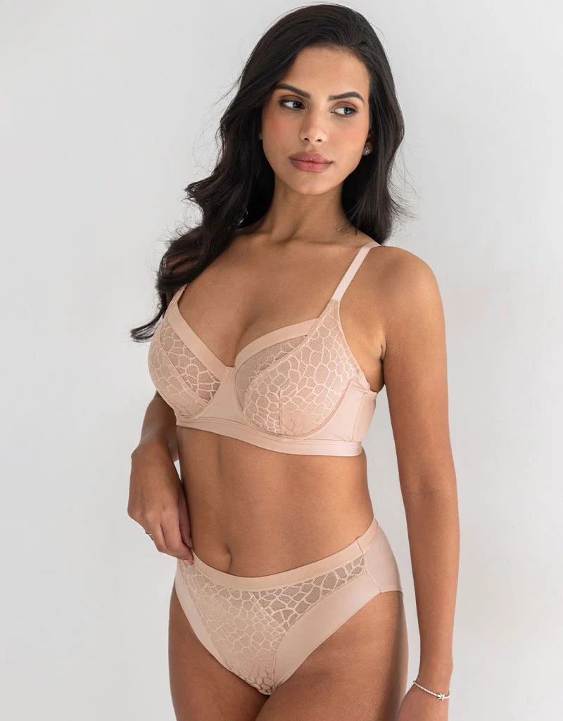Pour Moi Geo Sculpt Balcony Bra Toffee