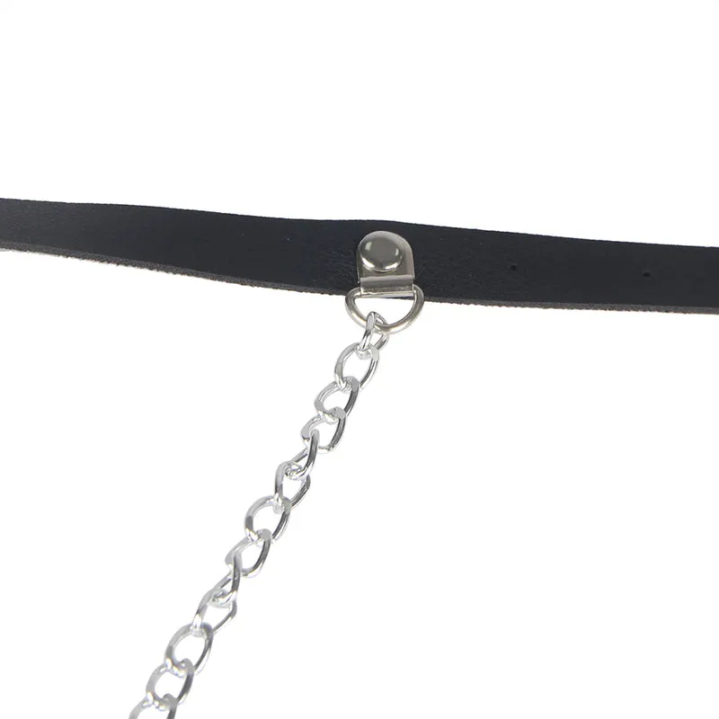 PU Leder Bondage Harness Slip mit Kette SM Panty Strap verstellbar