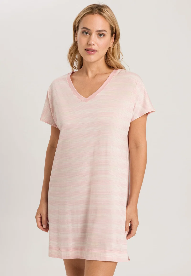 Laura S/SLV Nightdress 85cm | coral stripes 079541-072881