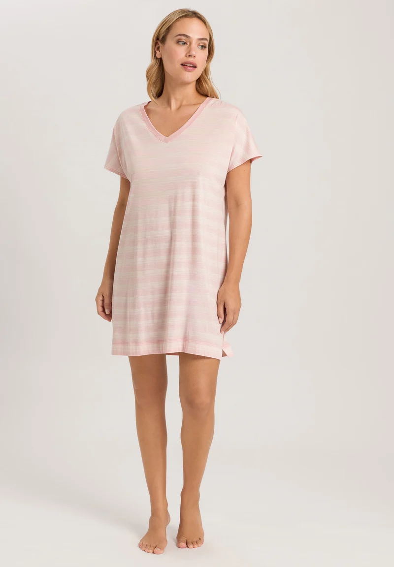Laura S/SLV Nightdress 85cm | coral stripes 079541-072881
